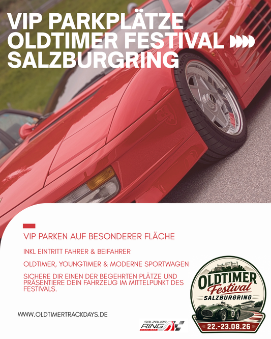 23.08.26 - VIP Stellplatz Oldtimer & Super-Sportwagen Ticket